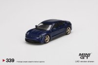 MINI GT 1/64 Porsche Taycan Turbo S Gentian Blue Metallic (RHD)