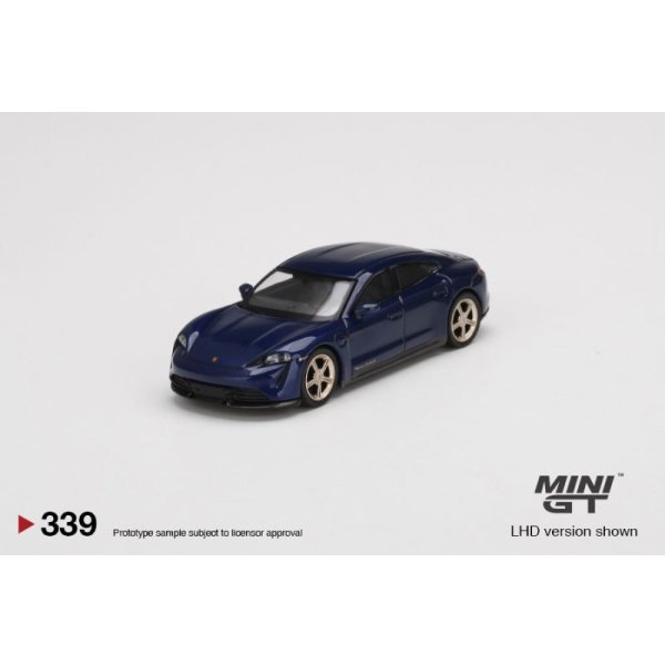 画像1: MINI GT 1/64 Porsche Taycan Turbo S Gentian Blue Metallic (RHD)
