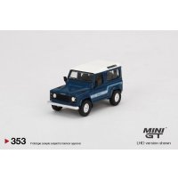 MINI GT 1/64 Land Rover Defender 90 County Wagon Stratos Blue (RHD)
