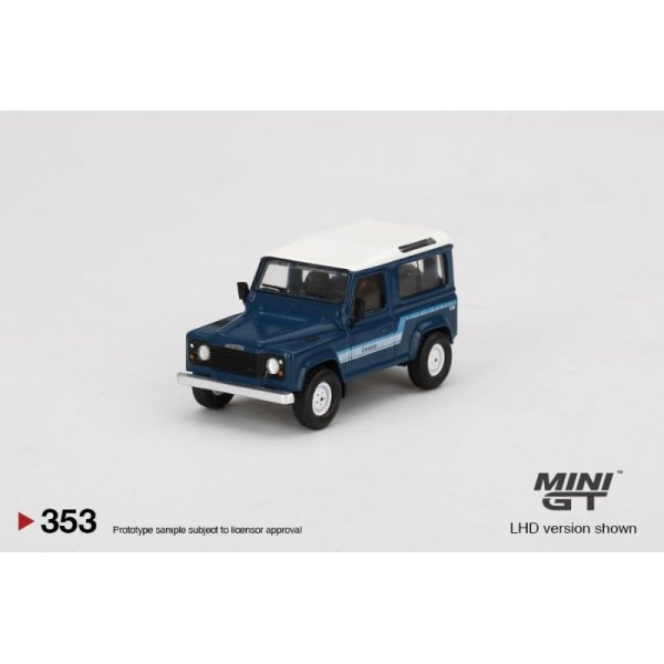 画像1: MINI GT 1/64 Land Rover Defender 90 County Wagon Stratos Blue (RHD)