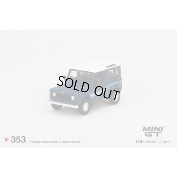 画像1: MINI GT 1/64 Land Rover Defender 90 County Wagon Stratos Blue (RHD)