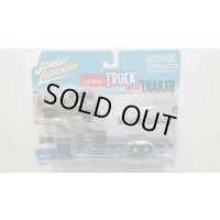 JOHNNY LIGHTNING 1/64 2004 Hummer H2 Moss Green & Open Trailer Moss Green