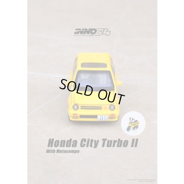 画像3: INNO Models 1/64 Honda City Turbo II Yellow with MOTOCOMPO