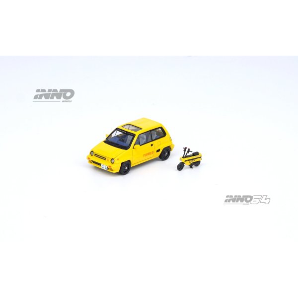 画像4: INNO Models 1/64 Honda City Turbo II Yellow with MOTOCOMPO