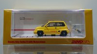 INNO Models 1/64 Honda City Turbo II Yellow with MOTOCOMPO