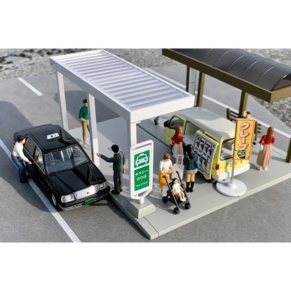 画像10: TOMYTEC 1/64 Diorama Collection 64 # Car Snap 04b Taxi stand (with Toyota Crown Comfort)