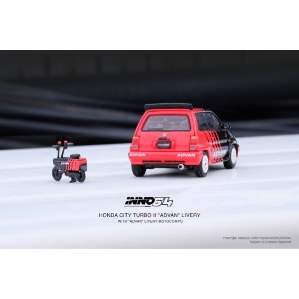 画像3: INNO Models 1/64 Honda City Turbo II "ADVAN" with MOTOCOMPO "ADVAN"