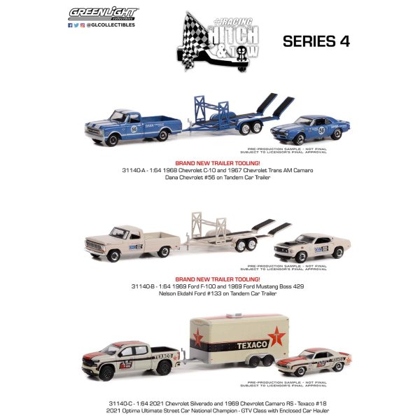 画像1: GREEN LiGHT 1/64 Racing Hitch & Tow Series 4