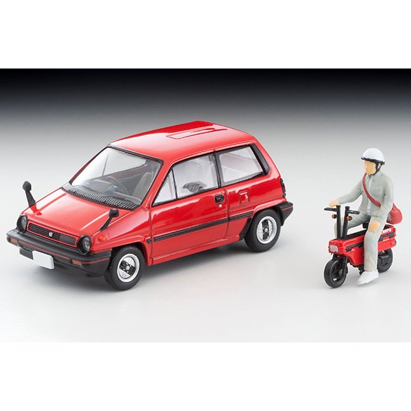 画像1: TOMYTEC 1/64 Limited Vintage NEO Honda City R (Red) with Motocompo '81