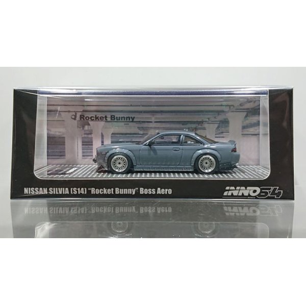 画像1: INNO Models 1/64 Nissan Silvia S14 ROCKET BUNNY BOSS AERO Gray