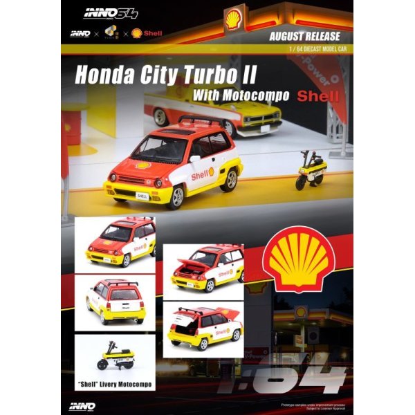 画像1: INNO Models 1/64 Honda City Turbo II "Shell", "Shell" MOTOCOMPO