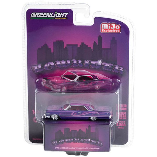 画像1: GREEN Light 1/64 1963 Chevrolet Impala Lowrider Purple 北米限定