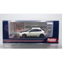 Hobby JAPAN 1/64 Honda CIVIC Type R (EK9) /Custom Version with Engine Display Model Championship White