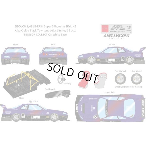 画像13: EIDOLON 1/43 LB-ER34 Super Silhouette SKYLINE Alba Cielo / Black Tow-tone color Limited 35 pcs.