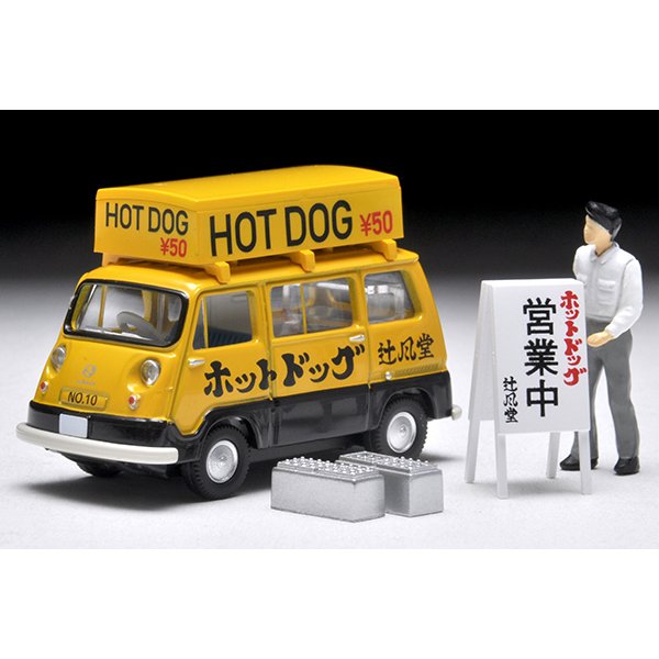 画像9: TOMYTEC 1/64 Limited Vintage Subaru Sambar Light Van Hot Dog Shop (Yellow/Black) with Figure
