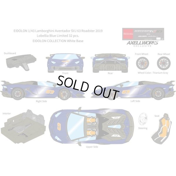 画像13: EIDOLON 1/43 Lamborghini Aventador SVJ 63 Roadster 2019 Lobellia Blue Limited 32 pcs.