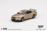 MINI GT 1/64 Nissan Skyline GT-R R34 M Spec Silica Breath (RHD)