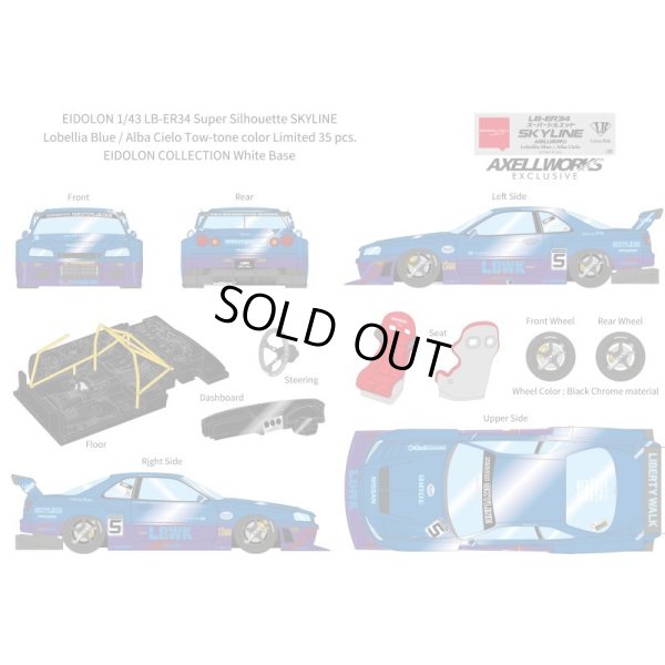 画像13: EIDOLON 1/43 LB-ER34 Super Silhouette SKYLINE Lobellia Blue / Alba Cielo Tow-tone color Limited 35 pcs.