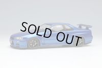 EIDOLON 1/43 Nissan Skyline GT-R (BNR34) V-spec II Nur 2002 (TE37 Wheel) Bayside Blue