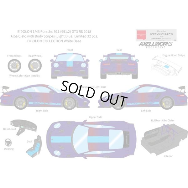 画像13: EIDOLON 1/43 Porsche 911 (991.2) GT3 RS 2018 Alba Cielo with Body Stirpes Limited 32 pcs.