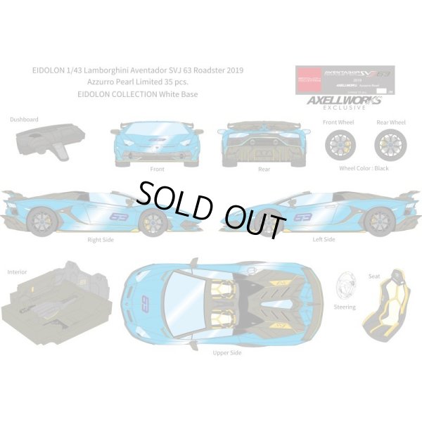 画像13: EIDOLON 1/43 Lamborghini Aventador SVJ 63 Roadster 2019 Azzurro Pearl Limited 35 pcs.