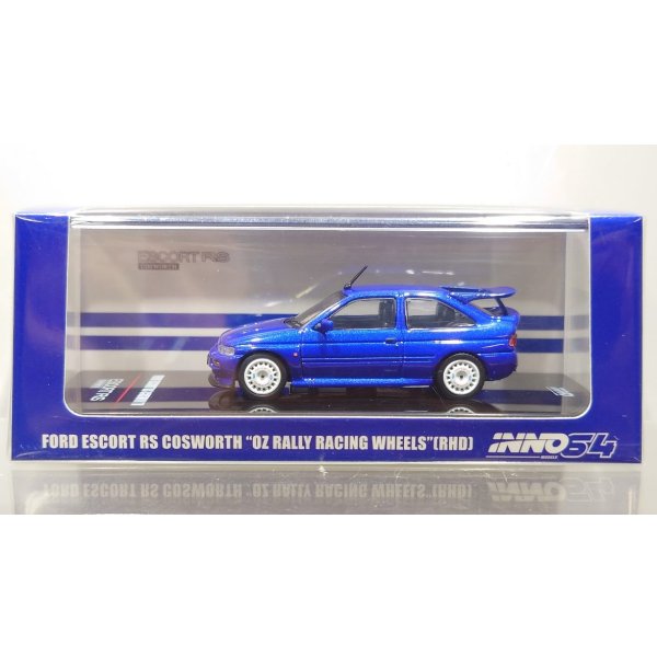 画像1: INNO Models 1/64 Ford Escort RS COSWORTH Metallic Blue OZ Rally Racing Wheel (RHD)
