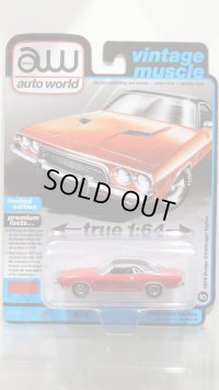 auto world 1/64 1974 Dodge Challenger Rally Red/Flat Black