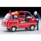 TOMYTEC 1/64 Limited Vintage Subaru Sambar Pump fire truck with Figure