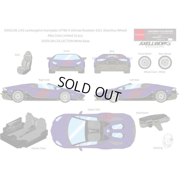 画像13: EIDOLON 1/43 Lamborghini Aventador LP780-4 Ultimae Roadster 2021 (Dianthus Wheel) Alba Cielo Limited 32 pcs.