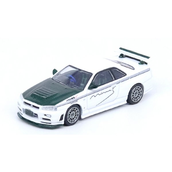 画像2: INNO Models 1/64 Nissan Skyline GT-R (R34) NISMO R-Tune "MINES" Green Carbon Bonnet