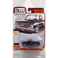 auto world 1/64 1985 Chevy Silverado Pickup Lowdown Gloss Black