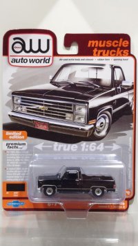 auto world 1/64 1985 Chevy Silverado Pickup Lowdown Gloss Black