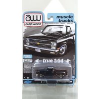 auto world 1/64 1983 Chevy Silverado Stepside Lowdown Gloss Black