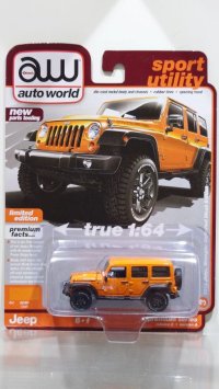 auto world 1/64 2013 Jeep Wrangler Moab Edition Crash Orange