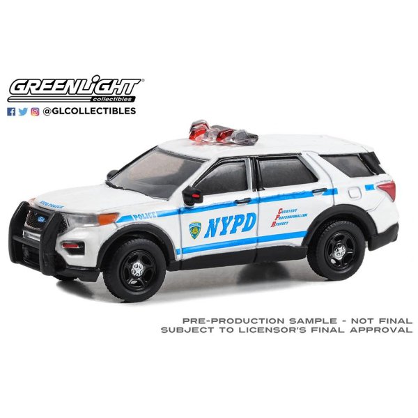 画像1: GREEN LiGHT EXCLUSIVE 1/64 Hot Pursuit - 2020 Ford Police Interceptor Utility - NYPD with NYPD Squad Number Decal Sheet