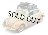 JOHNNY LIGHTNING 1/64 1970 Volkswagen Beetle Gulf Blue/Orange (Weathering Paint) with Roof Rack