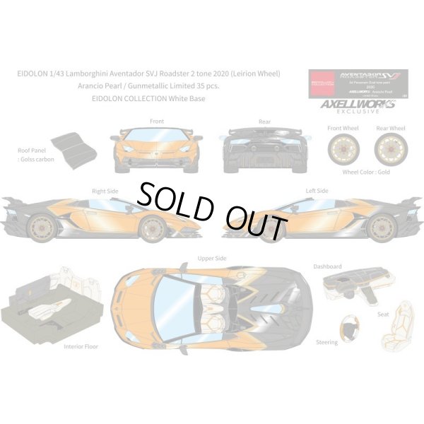 画像13: EIDOLON 1/43 Lamborghini Aventador SVJ Roadster 2020 2 tone paint Arancio Pearl / Gunmetallic Limited 35 pcs.