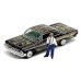 画像2: JOHNNY LIGHTNING 1/64 1961 Chevy Impala Lowrider Black with Lowrider Enthusiast Figure (2)