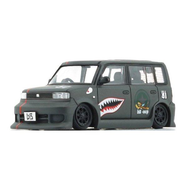 画像1: BM Creations 1/64 Toyota 2000 bB Matt Green P40 Tiger Pattern (RHD)