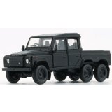 BM Creations 1/64 Land Rover Defender 110 Pickup 6x6 2016 with Accessories Matte Black RHD