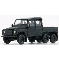 BM Creations 1/64 Land Rover Defender 110 Pickup 6x6 2016 with Accessories Matte Black RHD