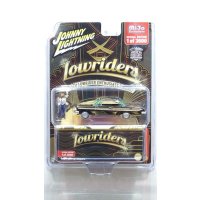 JOHNNY LIGHTNING 1/64 1961 Chevy Impala Lowrider Black with Lowrider Enthusiast Figure