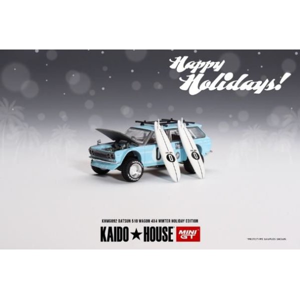 画像1: MINI GT 1/64 Datsun KAIDO 510 Wagon 4x4 Winter Holiday Edition (RHD)