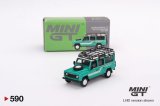 MINI GT 1/64 Land Rover Defender 110 1985 County Station Wagon Tritend Green (RHD)