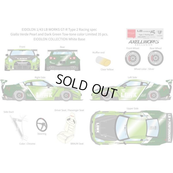 画像13: EIDOLON 1/43 LB WORKS GT-R Type 2 Racing spec Giallo Verde Pearl and Dark Green Tow-tone color Limited 35 pcs.