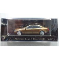 MOTORHELIX 1:64 Mercedes Benz S Class S600L W221 Brown/Beige Interior