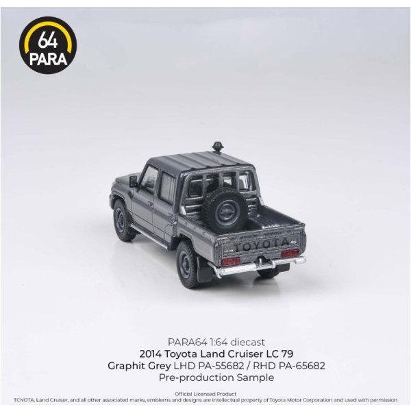 画像3: PARAGON 1/64 Toyota Land Cruiser Dbl Cab LC79 2014 Graphite Gray (RHD)