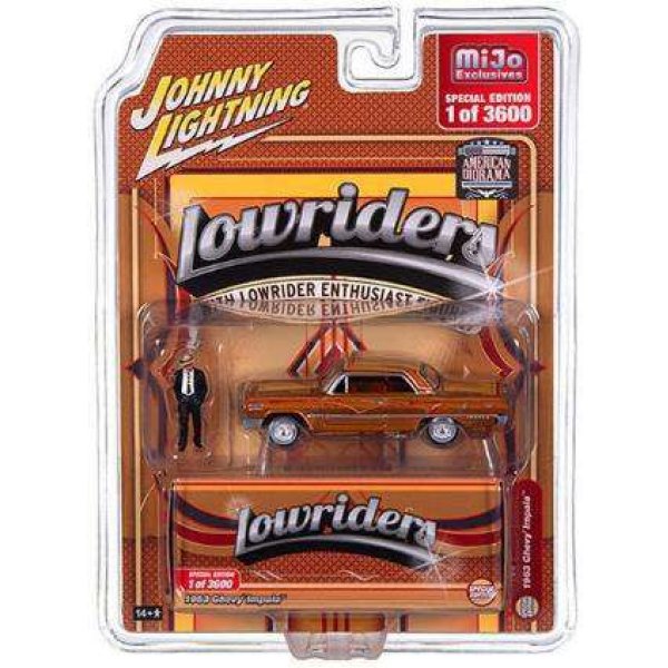 画像5: JOHNNY LIGHTNING 1/64 1963 Chevy Impala Lowrider Gold with Lowrider Enthusiast Figure
