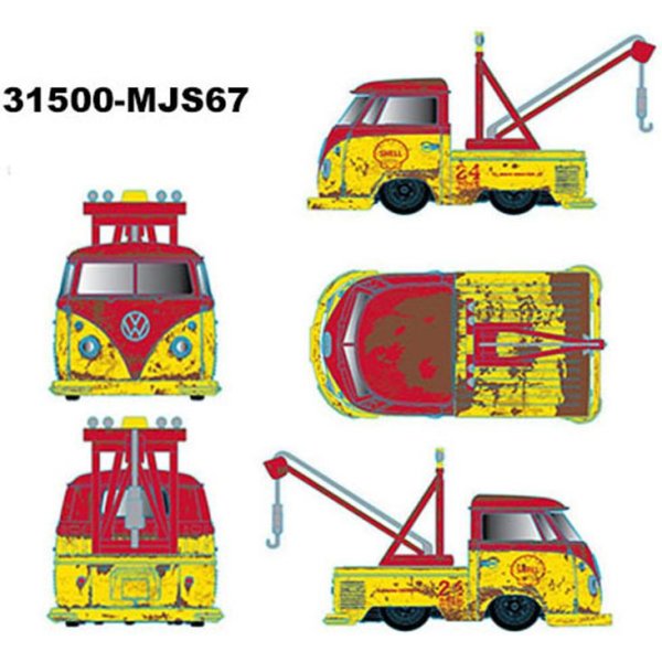 画像6: M2 Machines 1/64 1960 Volkswagen Single Cab Tow Truck SHELL Yellow / Red