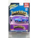 JOHNNY LIGHTNING 1/64 1950 Chevy 3100 Pickup Lowrider Blue with Lowrider Enthusiast Figure
